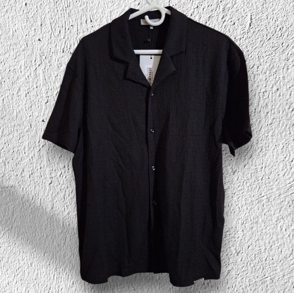 Mauvais Eivissa Revere Shirt In Black - Picture 2 of 5